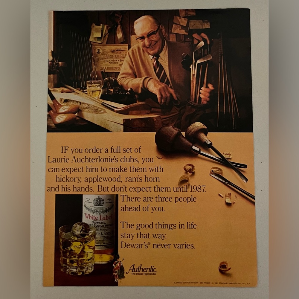 Authentic Dewar Highlander 1981 Advertisement